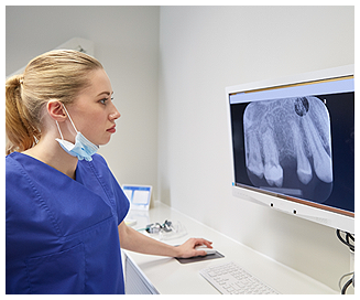 Hygienist Reviewing X-Rays in Goldsboro, NC 